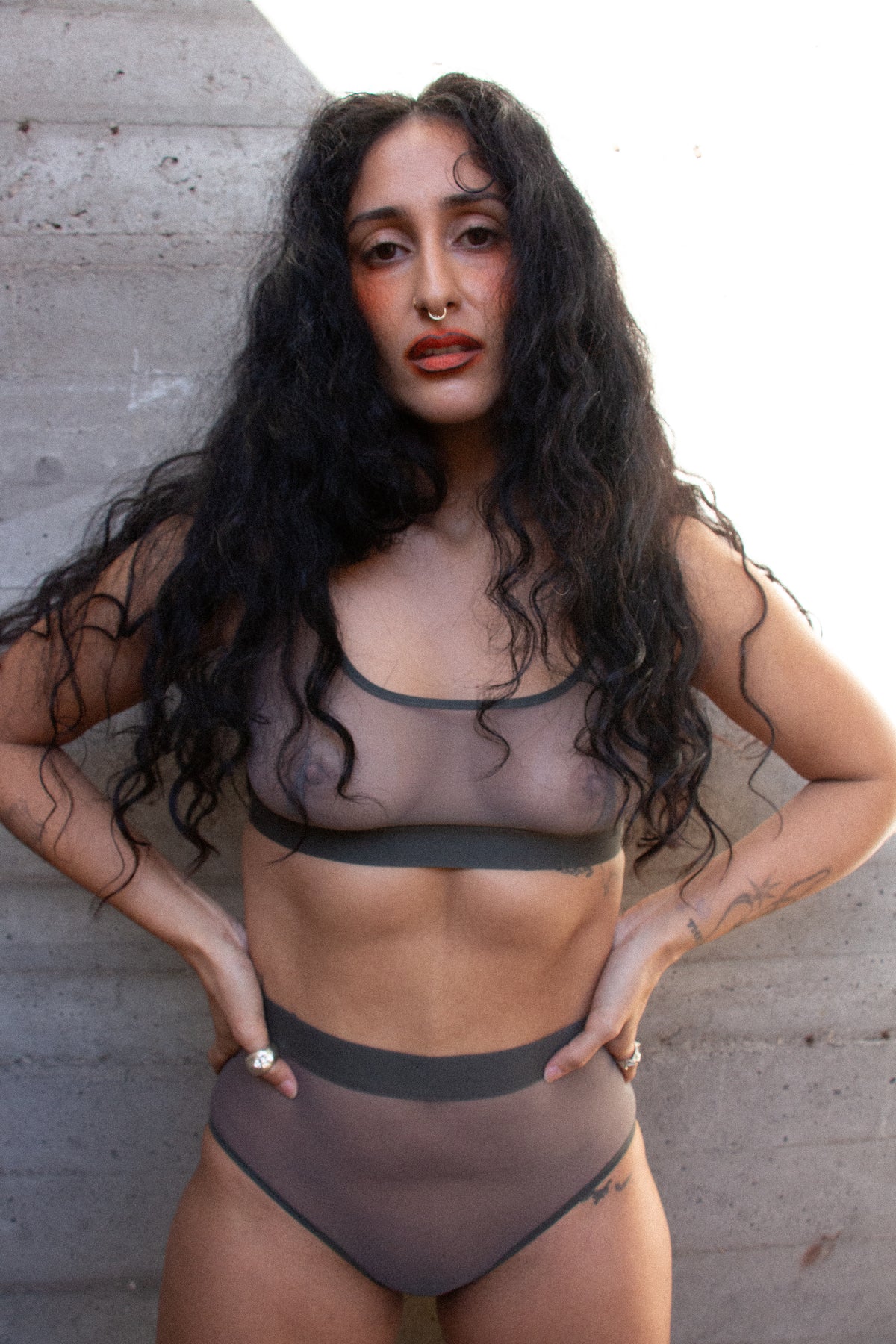 mazzy (see-through, khaki)