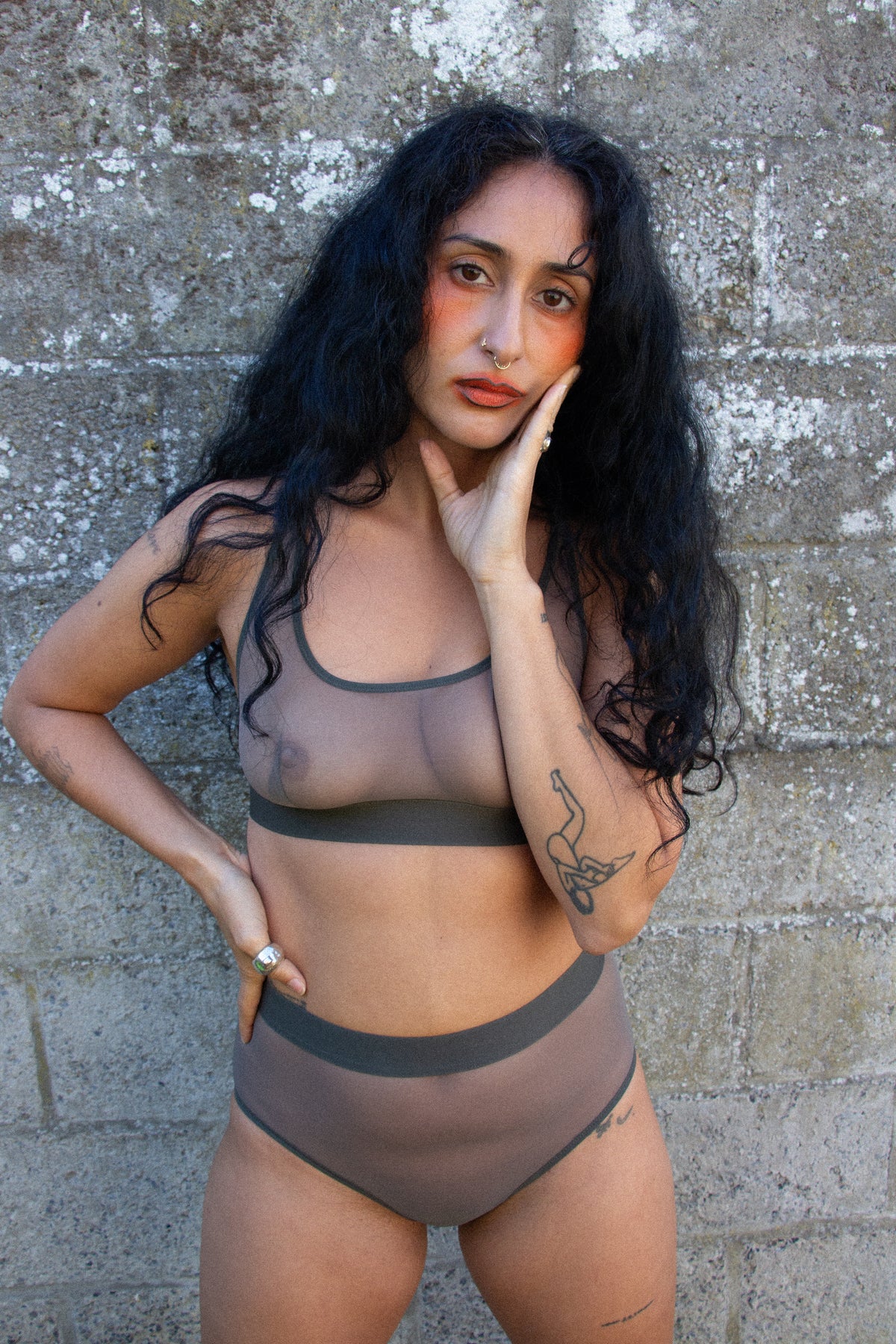 mazzy (see-through, khaki)